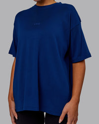 Woman wearing Go-To Modal Oversized Tee - Midnight Blue