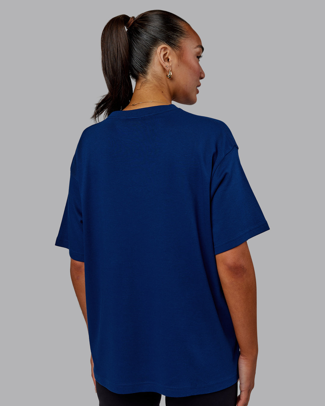 Woman wearing Go-To Modal Oversized Tee - Midnight Blue