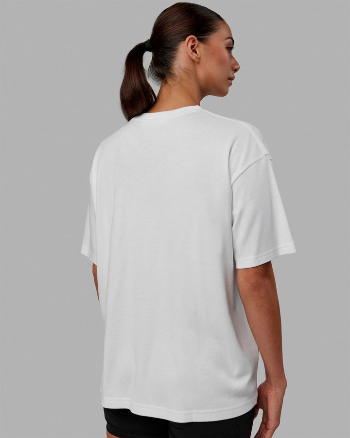 Woman wearing Go-To Modal Oversized Tee - White-White