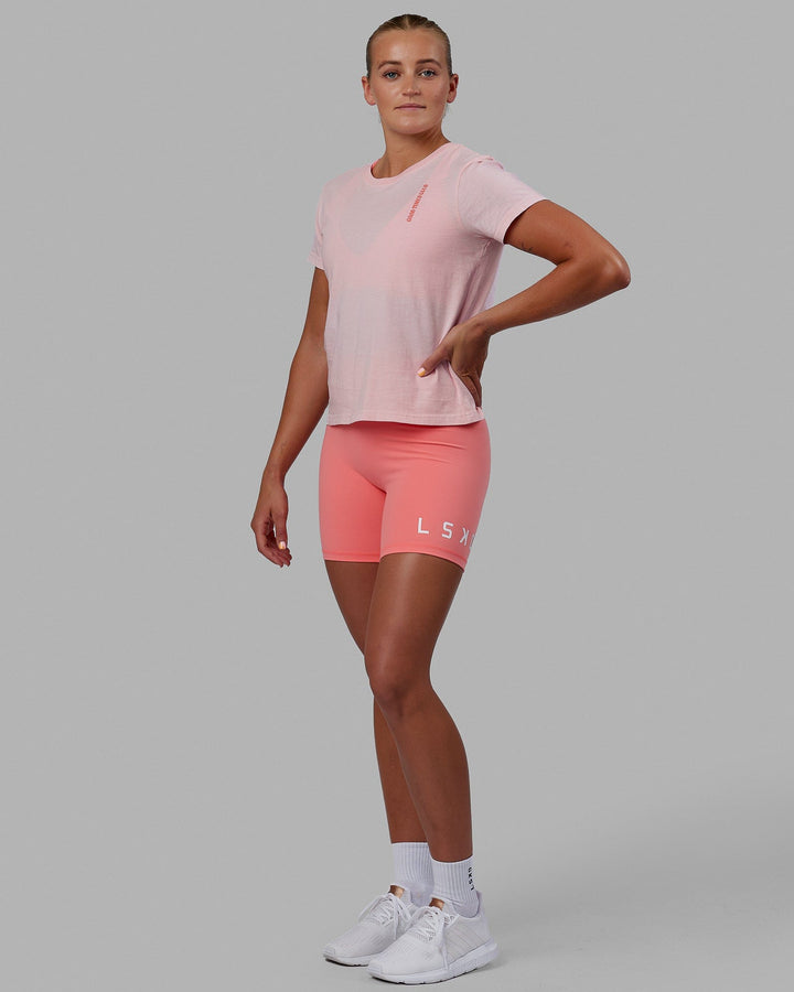 Woman wearing Good Times Global Tee - Marshmallow