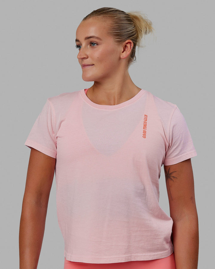 Woman wearing Good Times Global Tee - Marshmallow