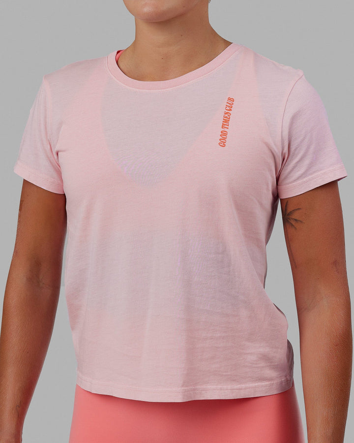 Woman wearing Good Times Global Tee - Marshmallow
