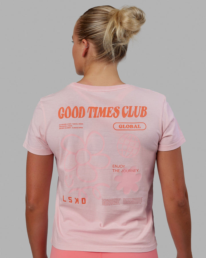 Woman wearing Good Times Global Tee - Marshmallow