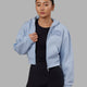 Woman wearing Guild Cropped Hoodie - Windsurfer-Power Cobalt