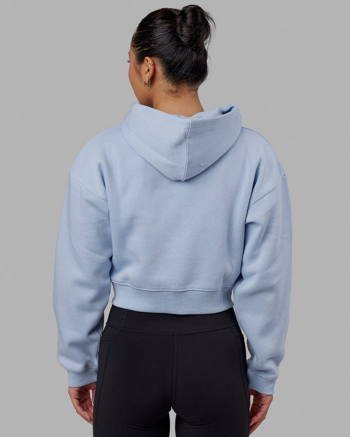 Woman wearing Guild Cropped Hoodie - Windsurfer-Power Cobalt