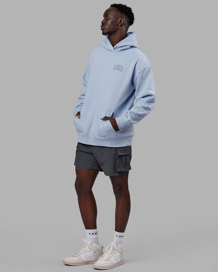 Man wearing Unisex Guild Hoodie Oversize - Windsurfer