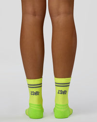 Hype Performance Quarter Socks 2.0 - Lime Glo-Reflective