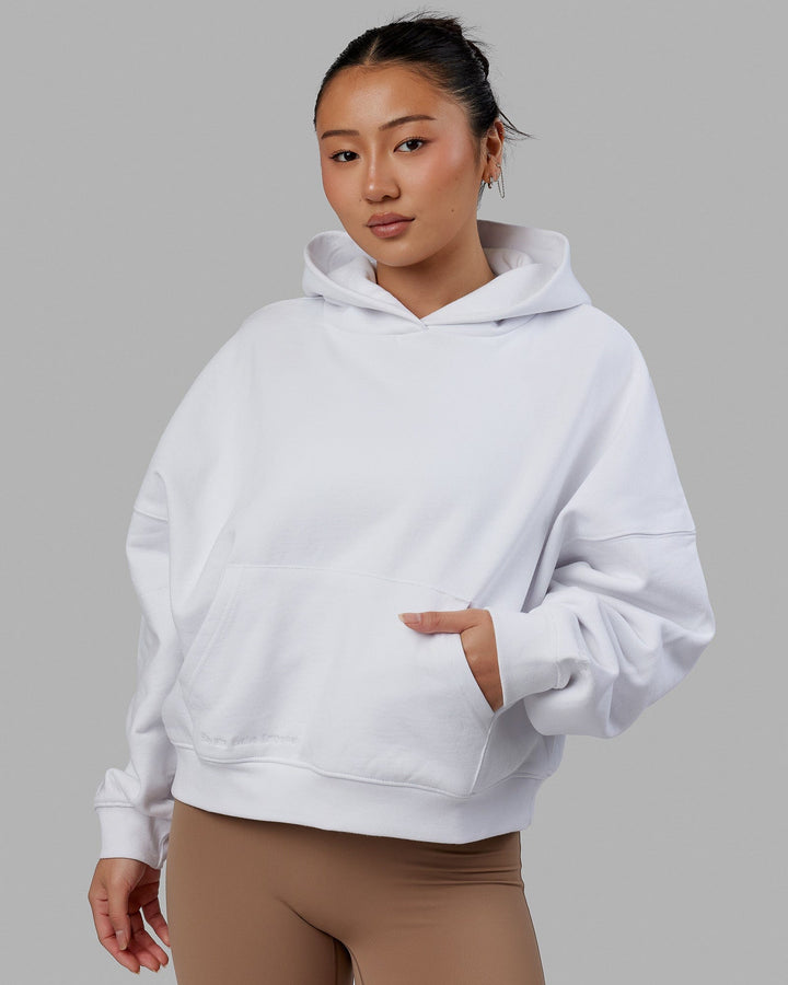 Woman wearing Ivy Hoodie - White