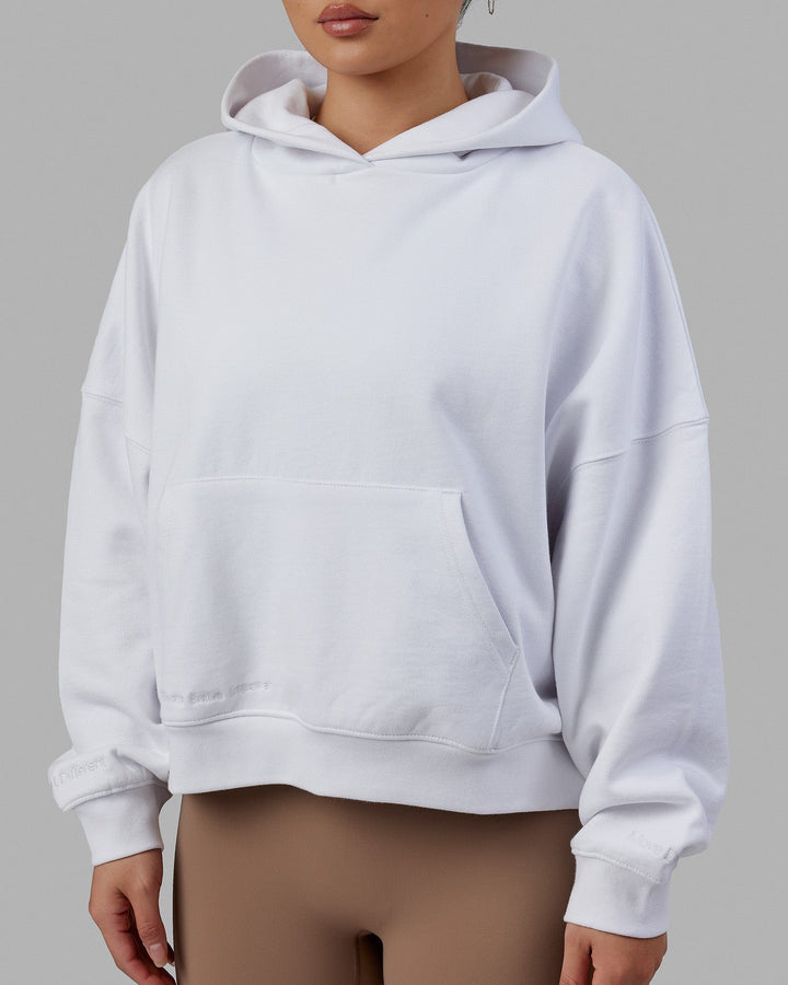 Woman wearing Ivy Hoodie - White