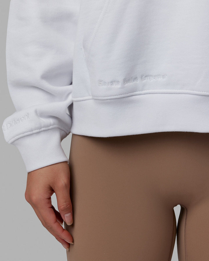 Woman wearing Ivy Hoodie - White