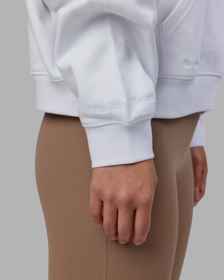 Woman wearing Ivy Hoodie - White