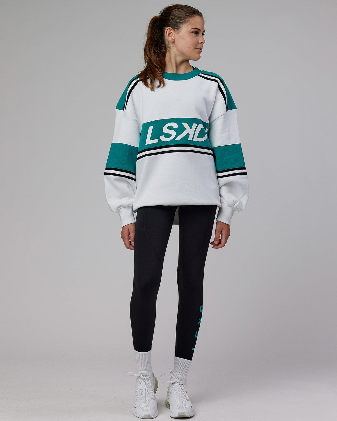 Rep 7/8 Length Tight - Black-Hyper Teal