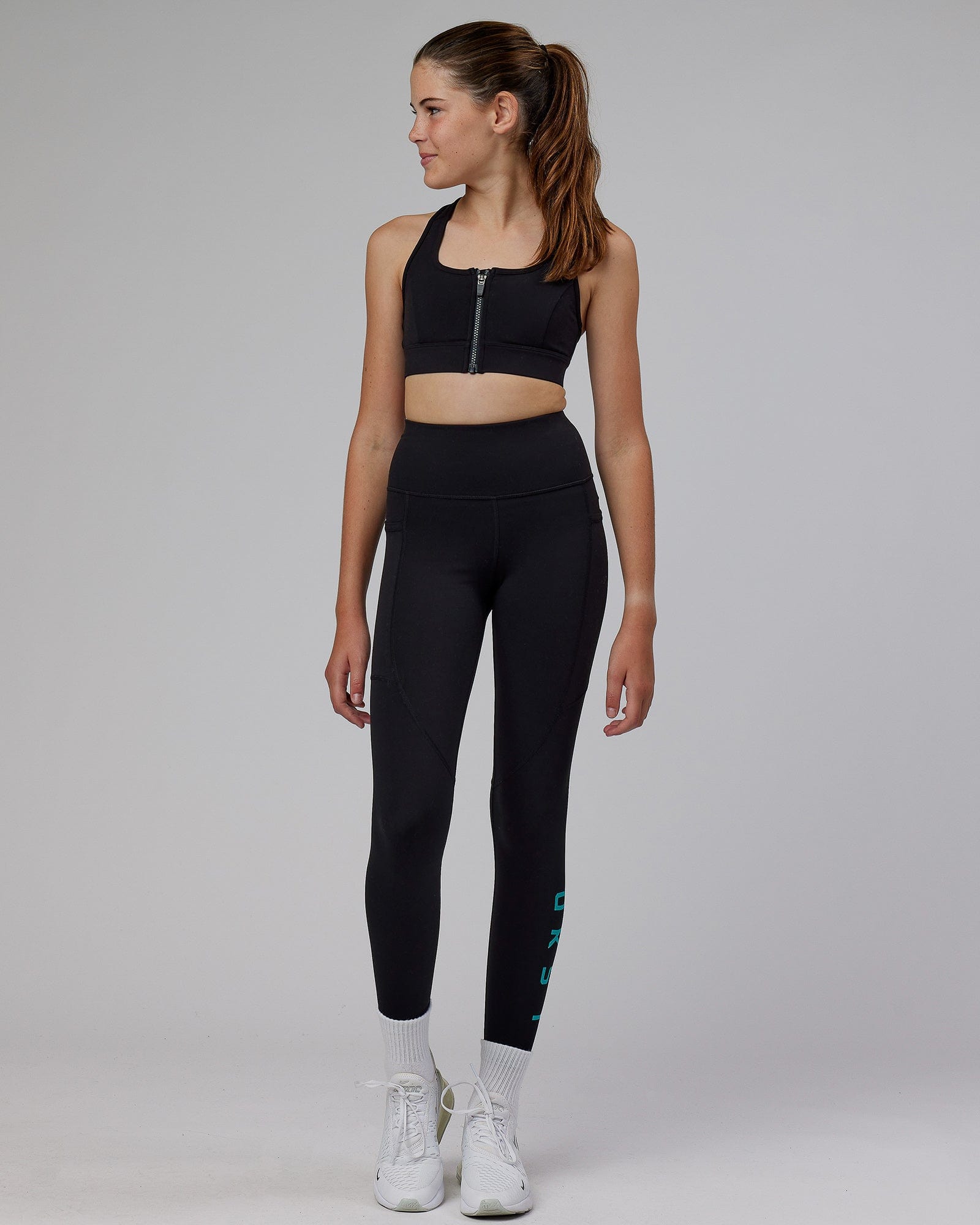 Rep 7/8 Length Tight - Black-Hyper Teal