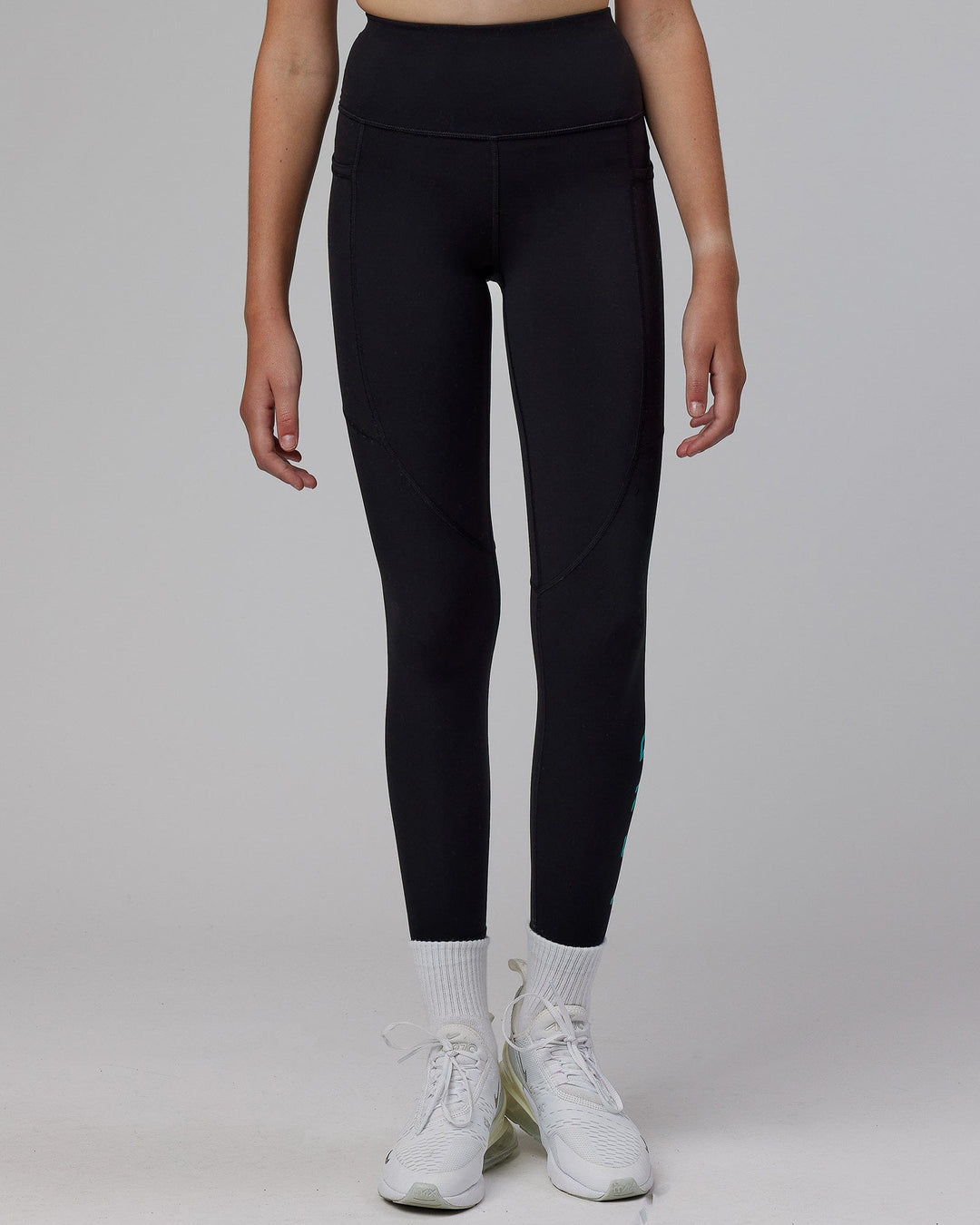 Rep 7/8 Length Tight - Black-Hyper Teal