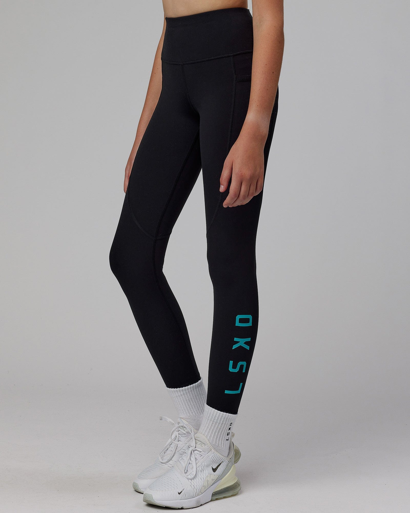 Rep 7/8 Length Tight - Black-Hyper Teal