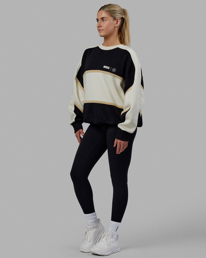 Woman wearing Unisex LSKD x Blenders Sweater - Black-Bone