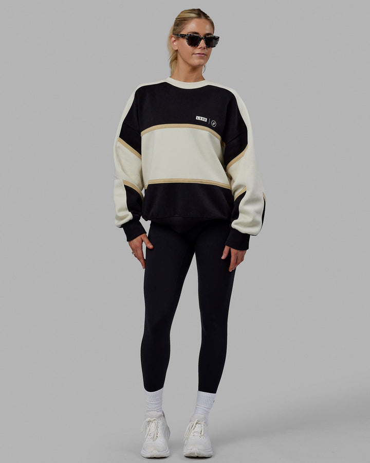 Woman wearing Unisex LSKD x Blenders Sweater - Black-Bone