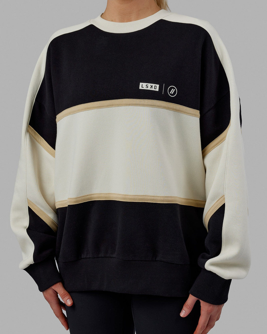 Woman wearing Unisex LSKD x Blenders Sweater - Black-Bone