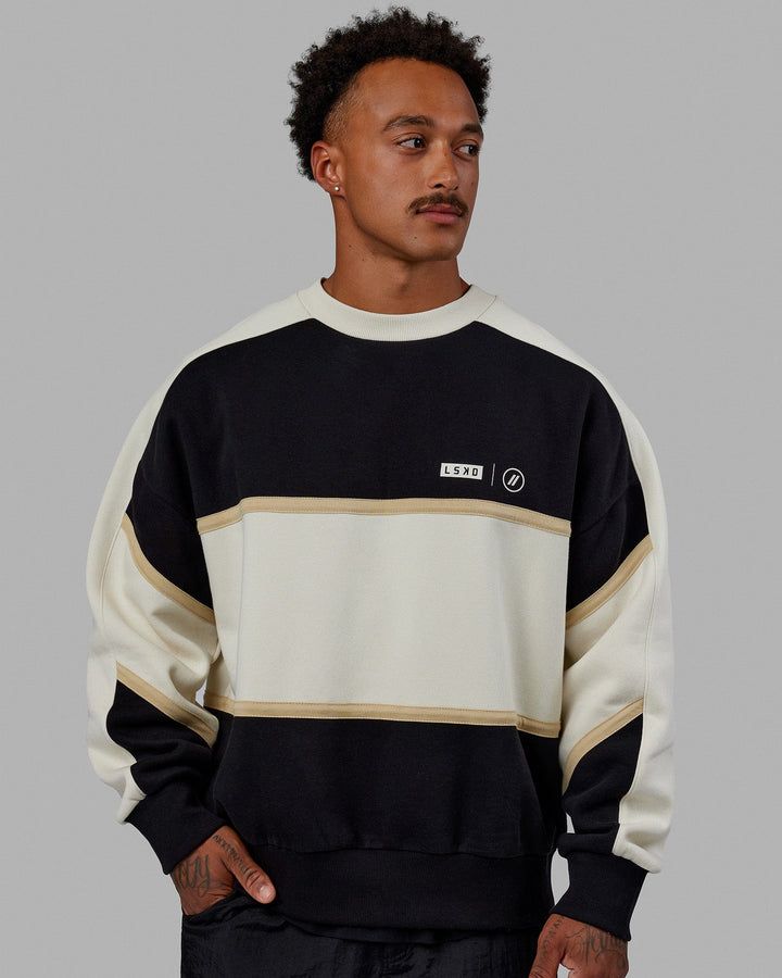Man wearing Unisex LSKD x Blenders Sweater - Black-Bone
