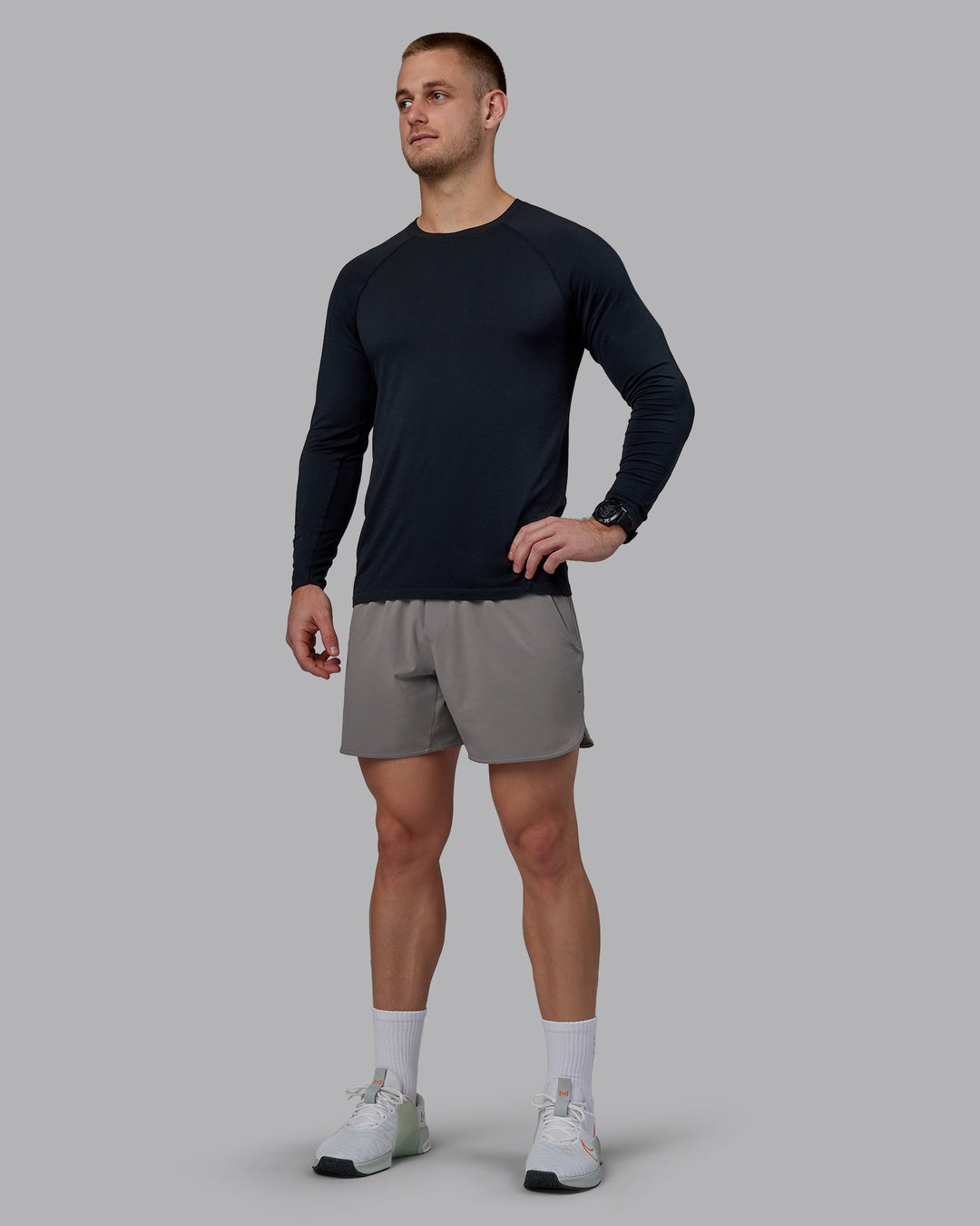 Man wearing Lift 6" Performance Shorts - Storm Front