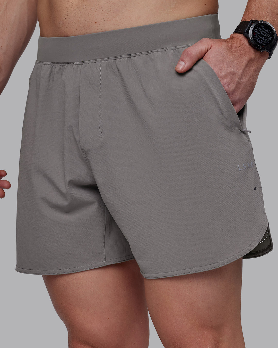Man wearing Lift 6" Performance Shorts - Storm Front