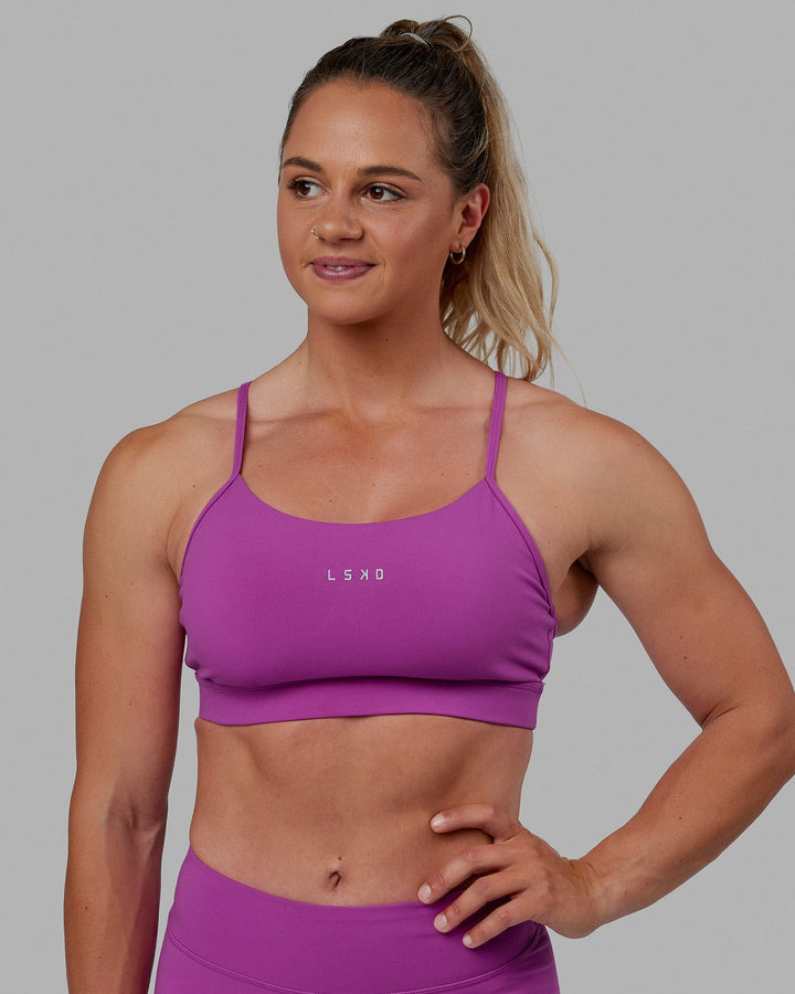 Woman wearing Lift Sports Bra - Orchid