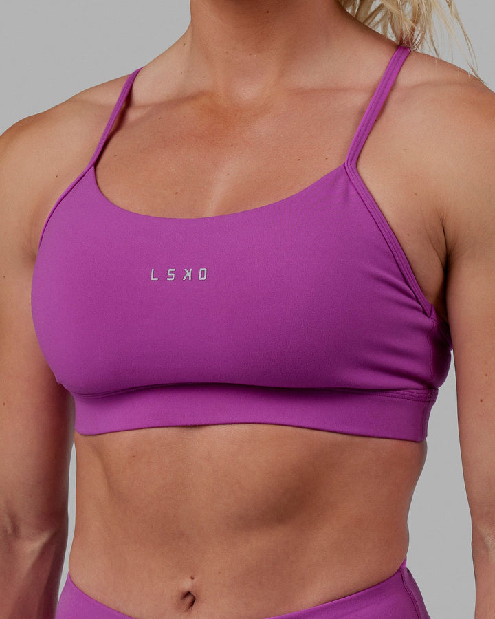Woman wearing Lift Sports Bra - Orchid