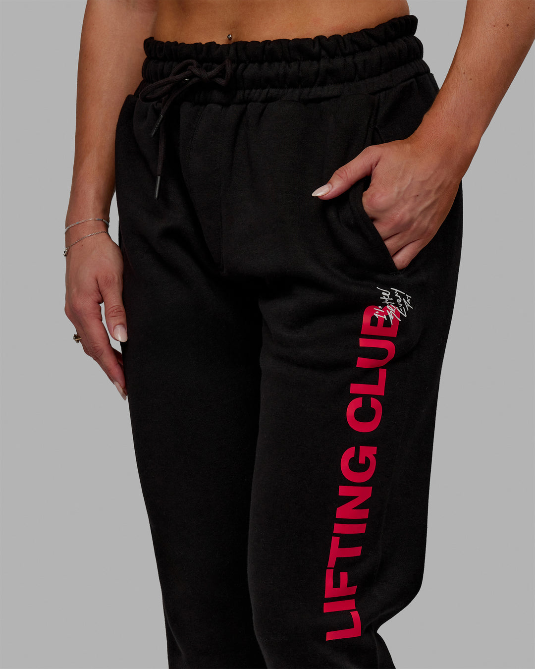 Lifting Club Track Pants - Black-Red