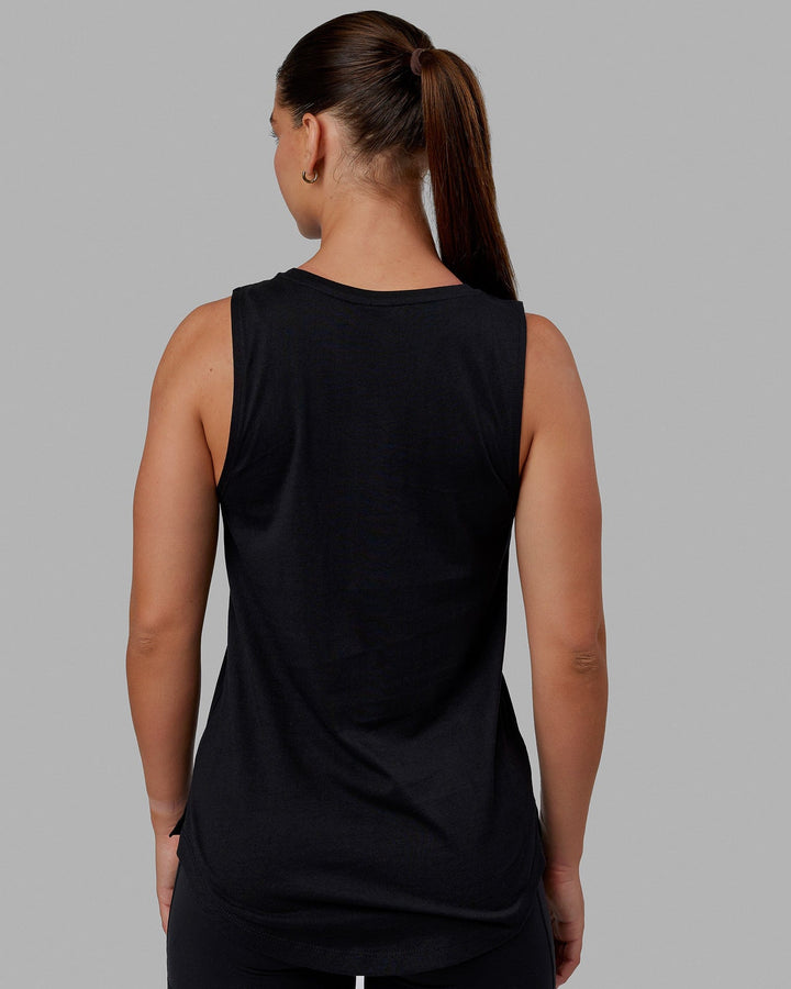Woman wearing Luna Tank - Black-White