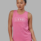 Woman wearing Luna Tank - Pink Rose-White