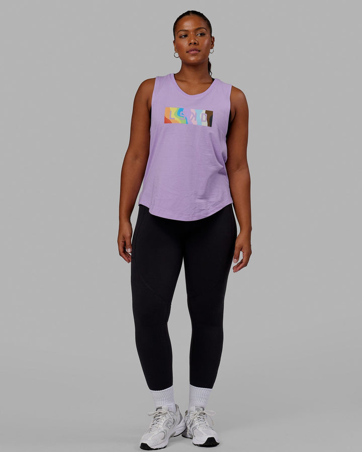 Woman wearing Luna Tank - Pride-Pale Lilac