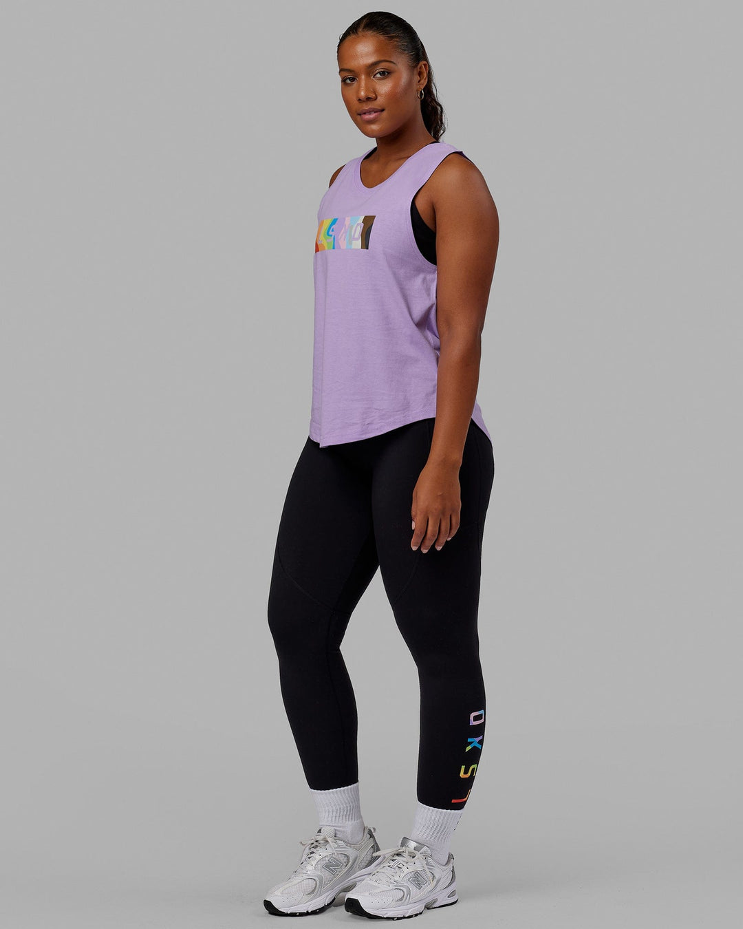 Woman wearing Luna Tank - Pride-Pale Lilac