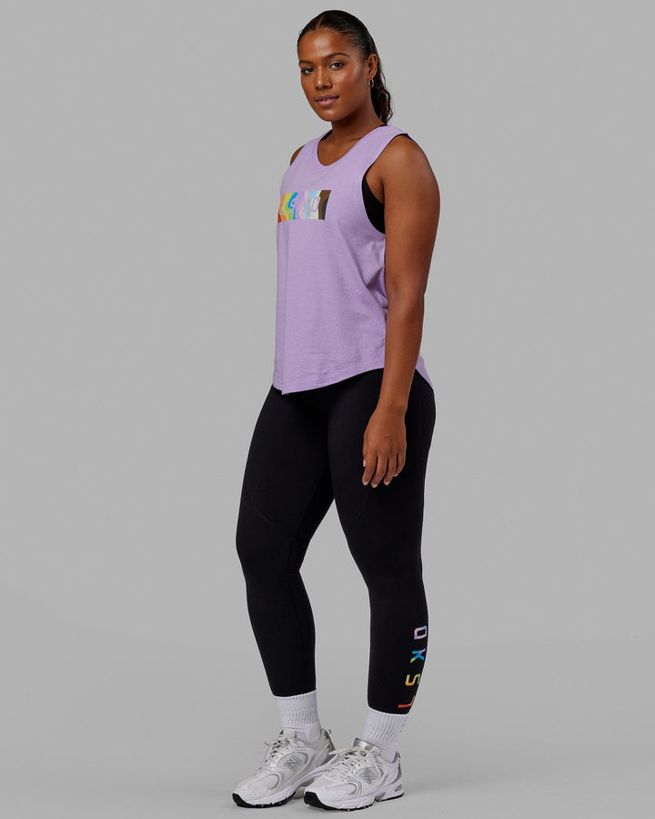 Woman wearing Luna Tank - Pride-Pale Lilac