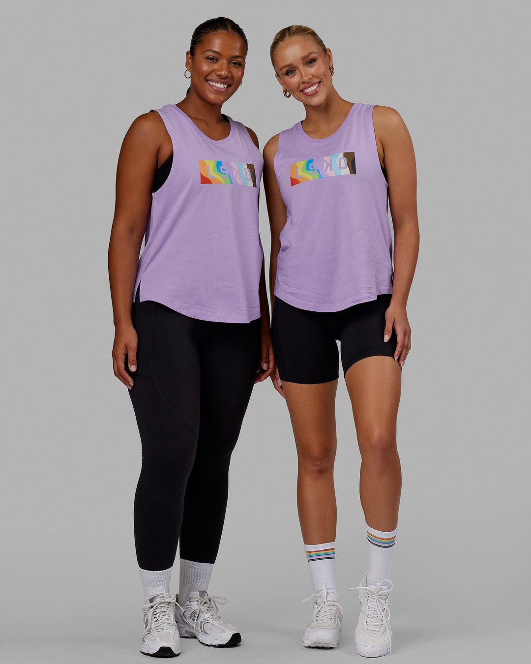 Woman wearing Luna Tank - Pride-Pale Lilac