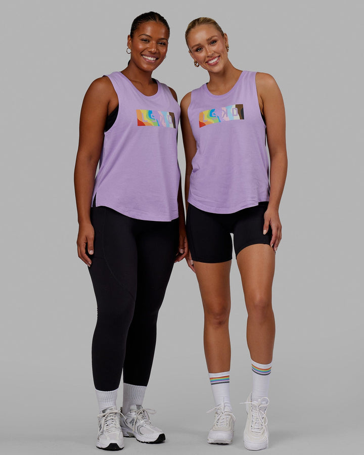 Woman wearing Luna Tank - Pride-Pale Lilac
