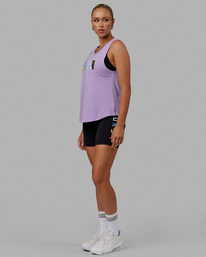 Woman wearing Luna Tank - Pride-Pale Lilac
