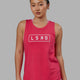 Woman wearing Luna Tank - Raspberry-White