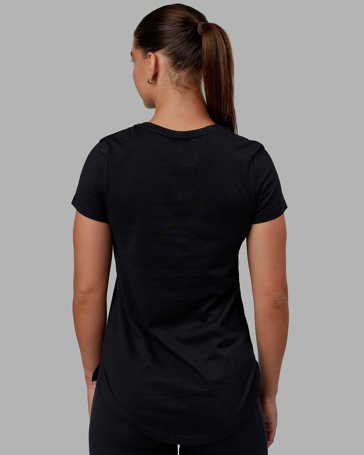 Woman wearing Luna Tee - Black-White