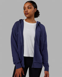 Woman wearing MVP Zip Through Hoodie - Future Dusk