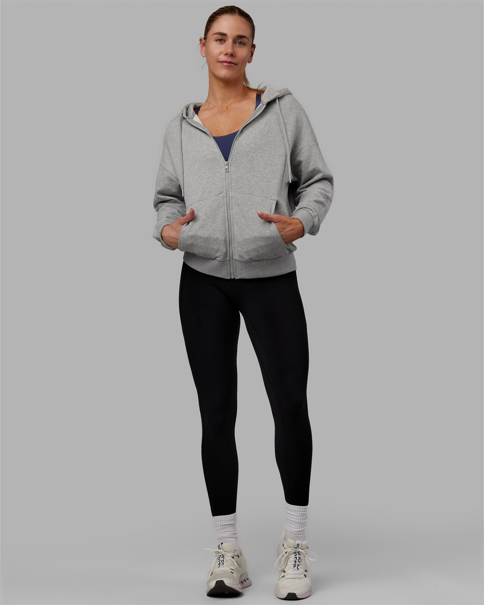 MVP Zip Through Hoodie - Light Grey Marl | LSKD