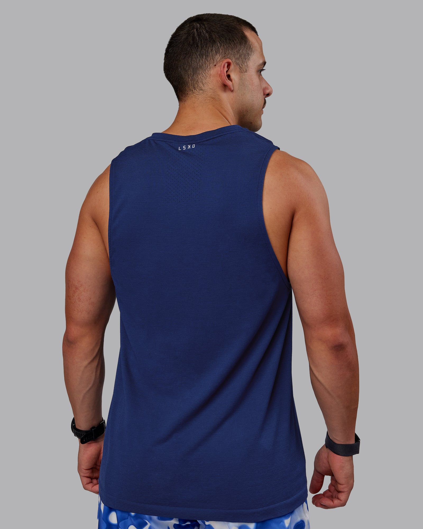 Mens AeroFLX+ Seamless Muscle Tank - Midnight Blue | LSKD