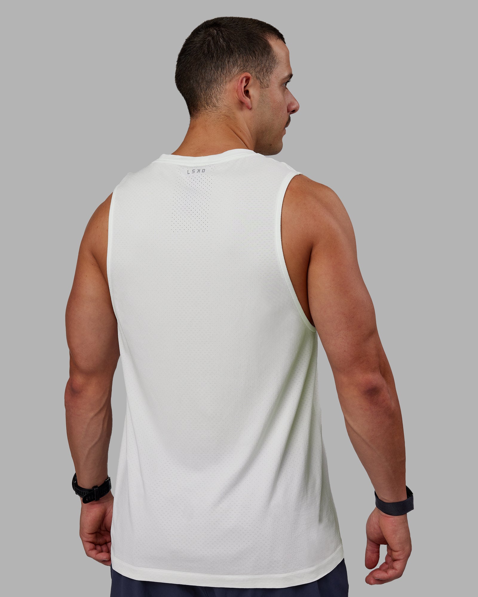 Mens AeroFLX+ Seamless Muscle Tank - Off White | LSKD