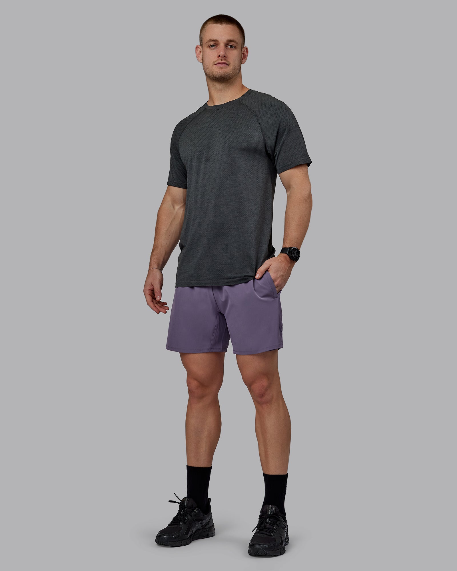 Mens AeroFLX+ Seamless Tee - Pirate Black Marl | LSKD