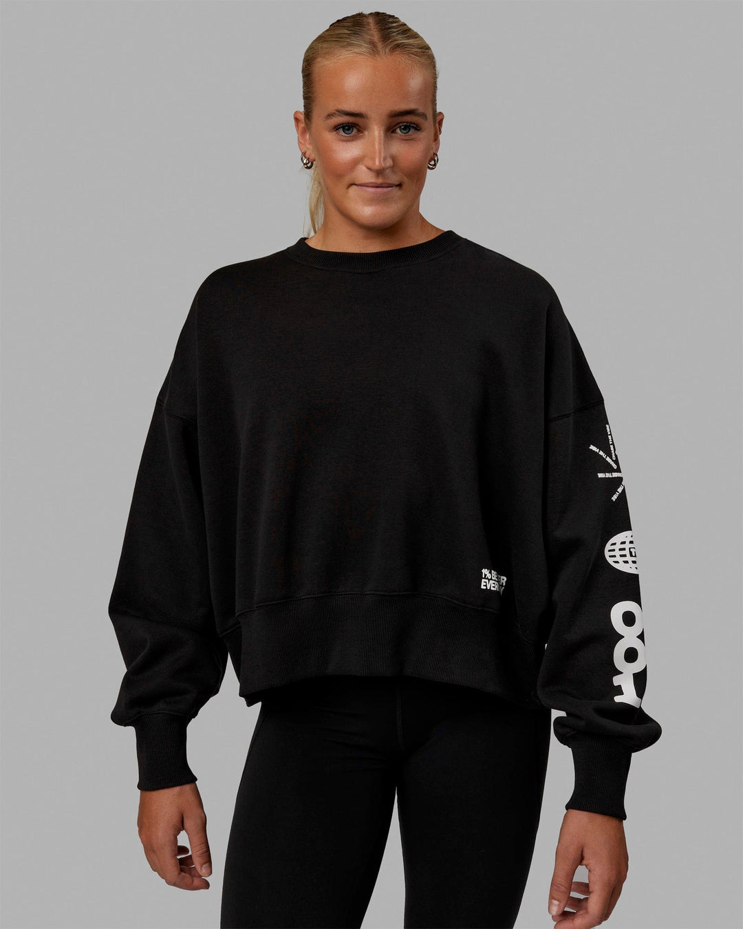 Woman wearing Millennium Sweater - Black