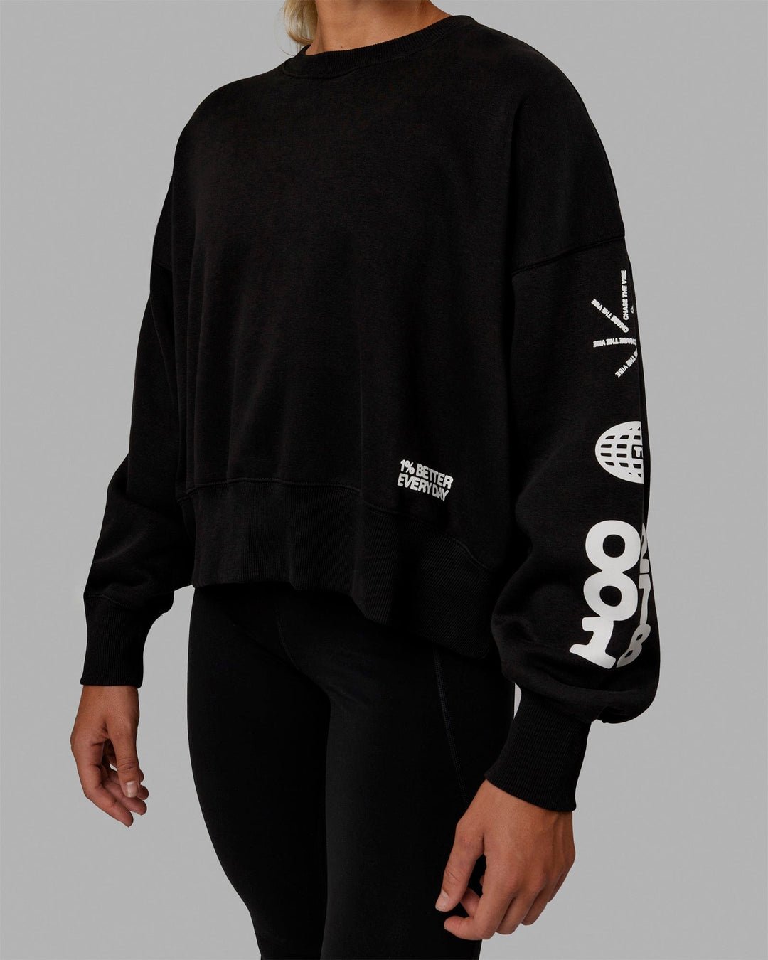 Woman wearing Millennium Sweater - Black