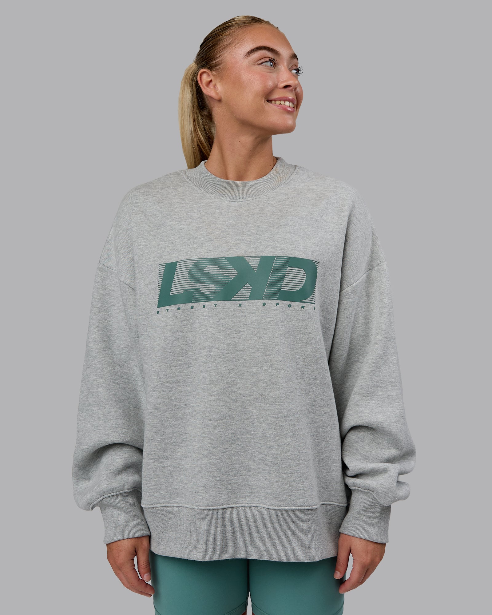 Move Oversized Sweater - Light Grey Marl-Sagebrush | LSKD