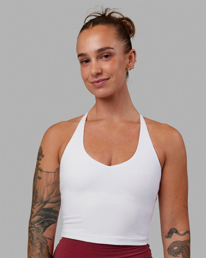 Woman wearing Movement Active Tank - White
