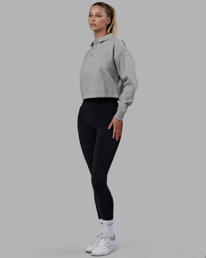 Woman wearing Off Court Sweater - Grey Marl