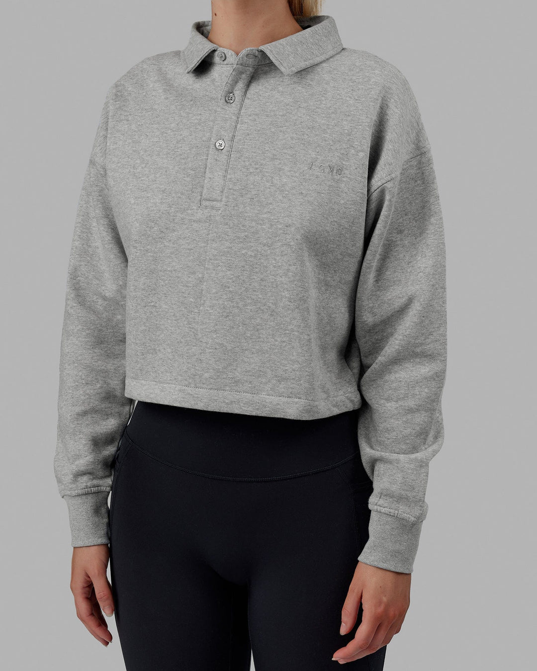 Woman wearing Off Court Sweater - Grey Marl