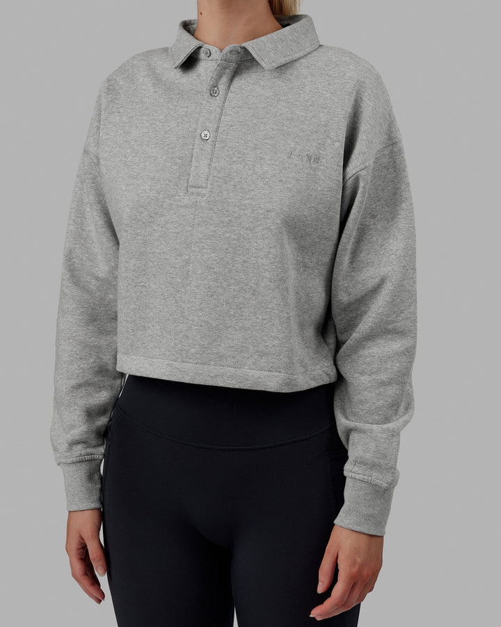 Woman wearing Off Court Sweater - Grey Marl